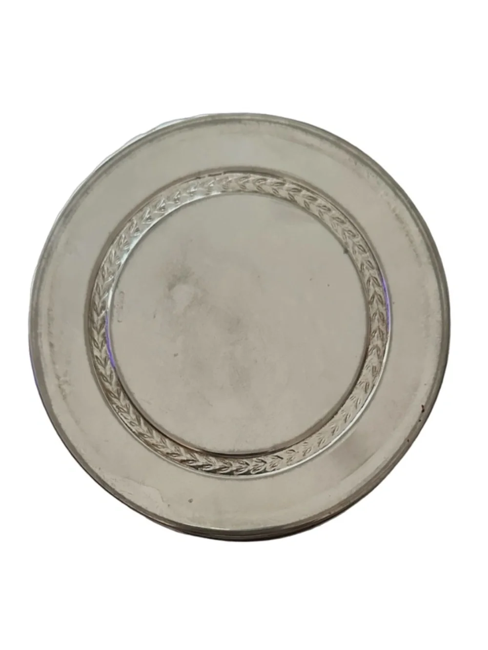 OLRI Vintage Silverplated Gallery Tray Wine Bottle Holder Coaster 4 3/4” Italy